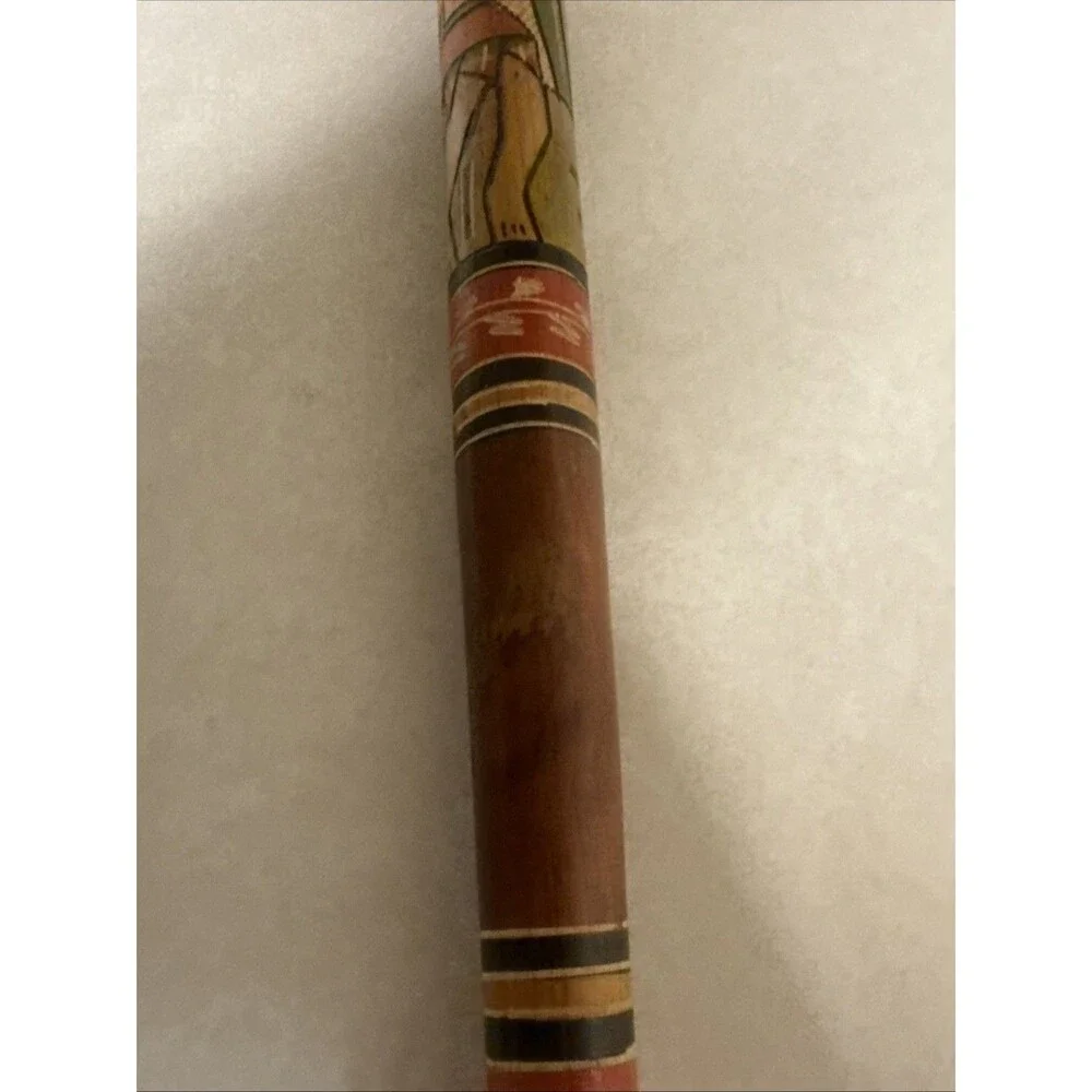 Vintage Original 80's Mexico Hand Carved & Painted Wooden Pinata Bat Stick 23
